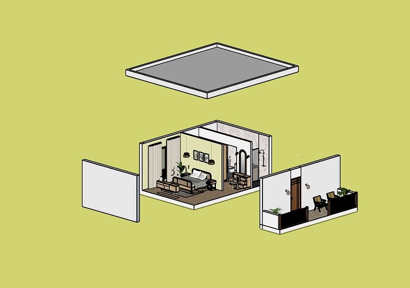 1 story unit Sketchup 1