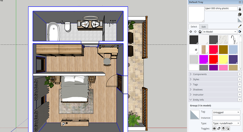 1 story unit Sketchup 1