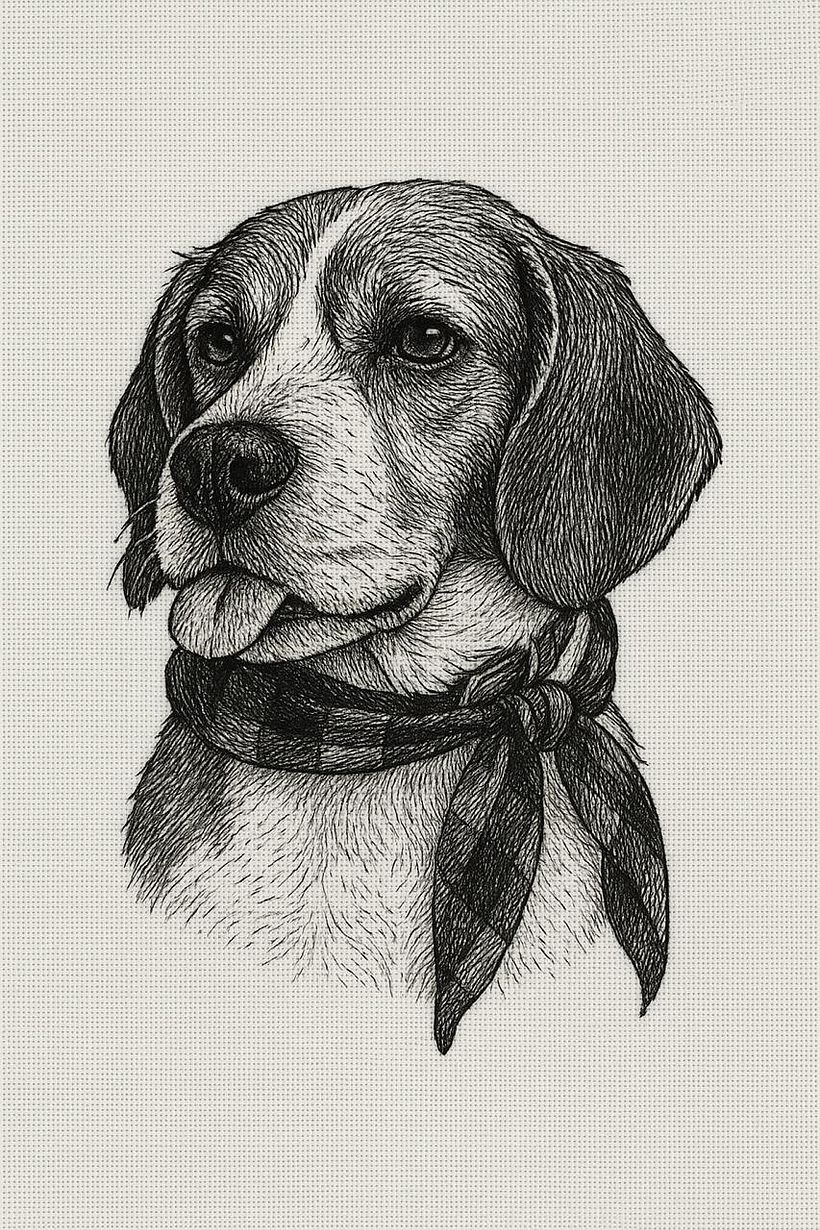 Mini retrato beagle en llavero 1