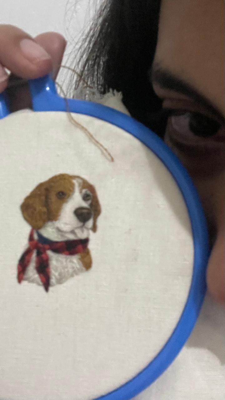 Mini retrato beagle en llavero 1