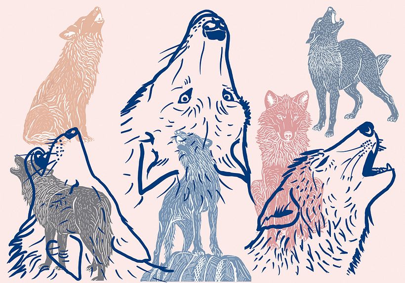Collection de tampons de loups 1