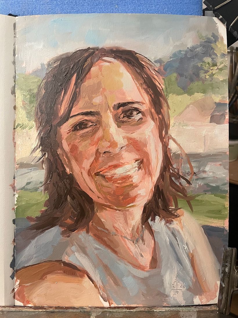 Expressive oil portrait 1