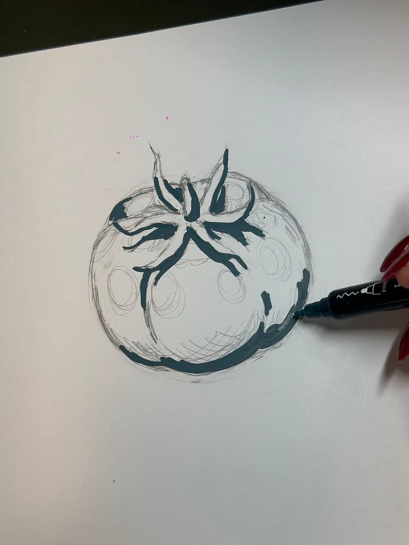 How To Draw A Tomato Using Acrylic Paint Markers 1