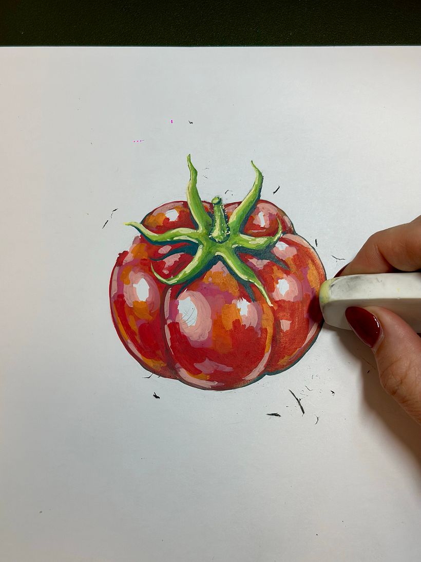 How To Draw A Tomato Using Acrylic Paint Markers 6