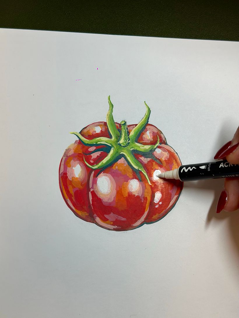 How To Draw A Tomato Using Acrylic Paint Markers 1