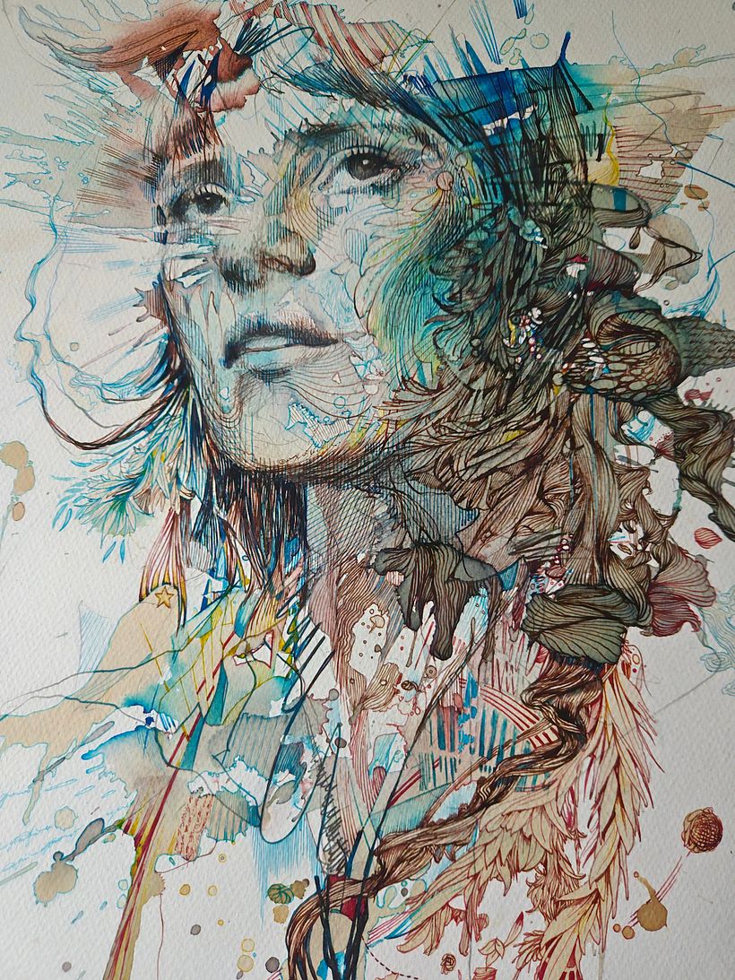 Connections - painted in ink and tea 1