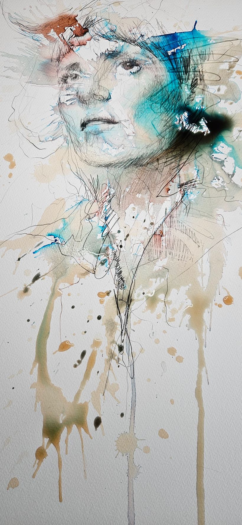 Connections - painted in ink and tea 1