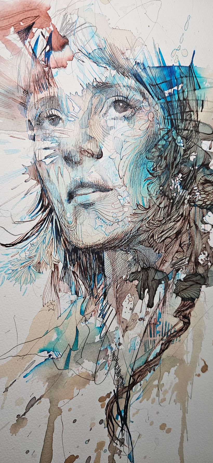 Connections - painted in ink and tea 1