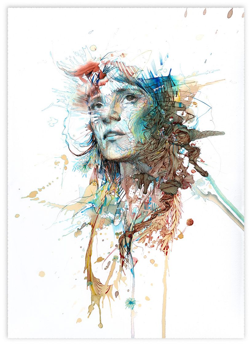 Connections - painted in ink and tea 1