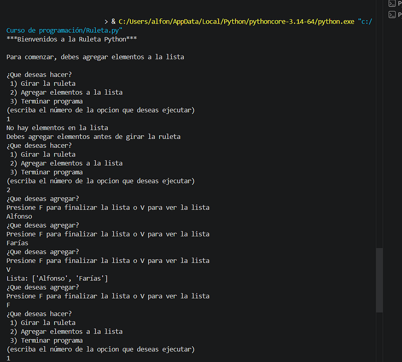 Ruleta Python 3