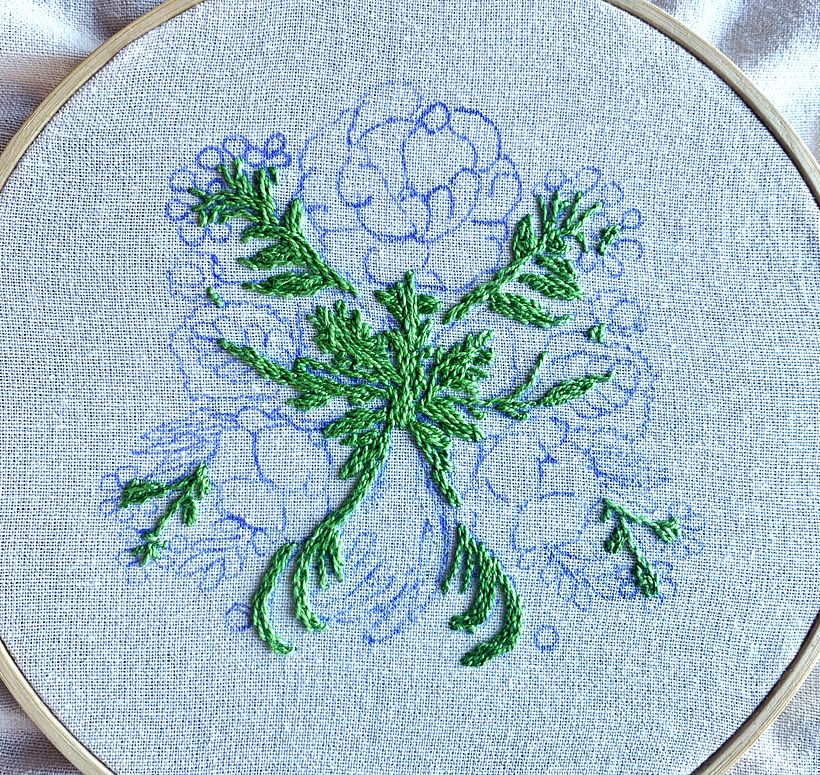 Técnica de bordado con paso atrás 1