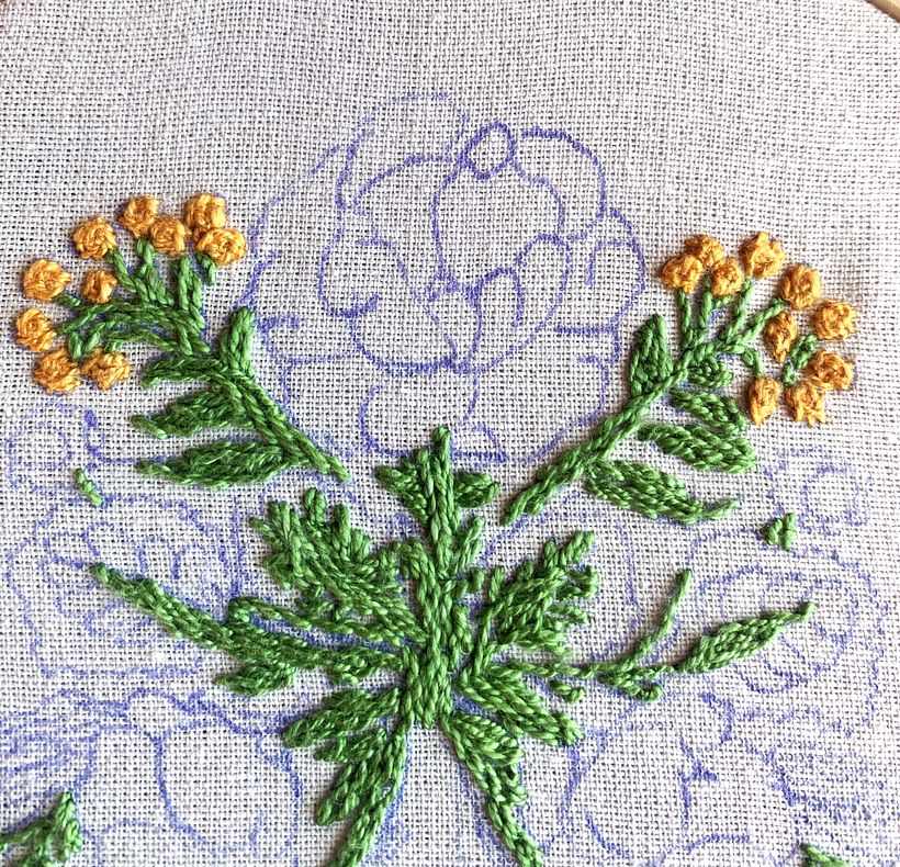 Técnica de bordado con paso atrás 2