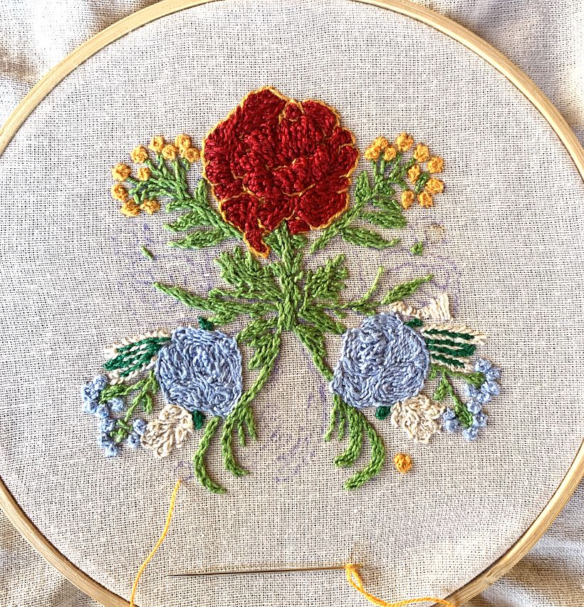 Técnica de bordado con paso atrás 3