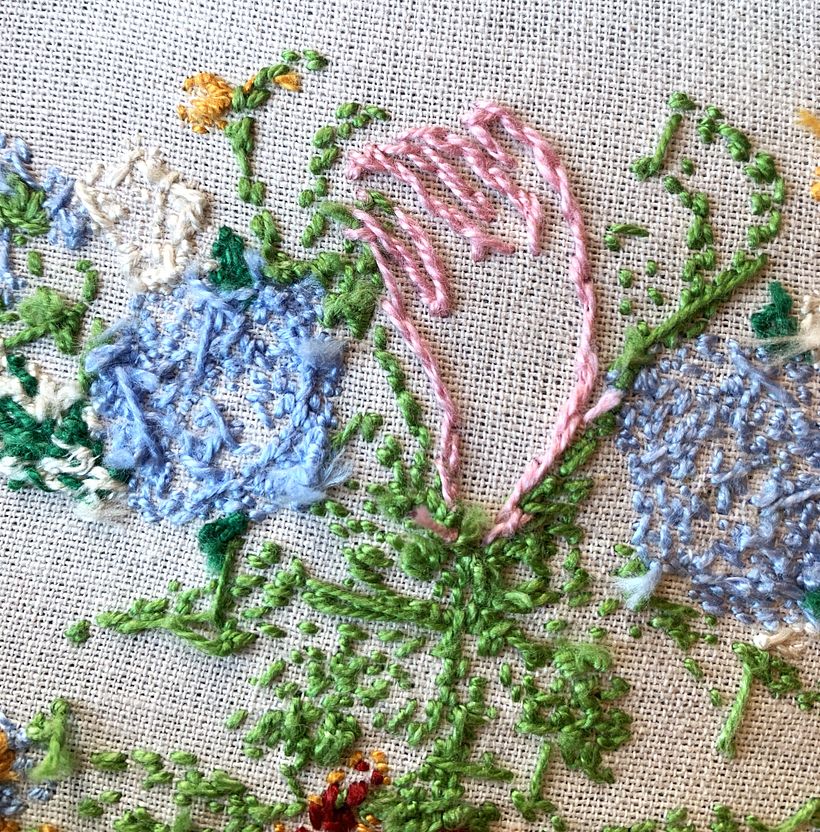 Técnica de bordado con paso atrás 2