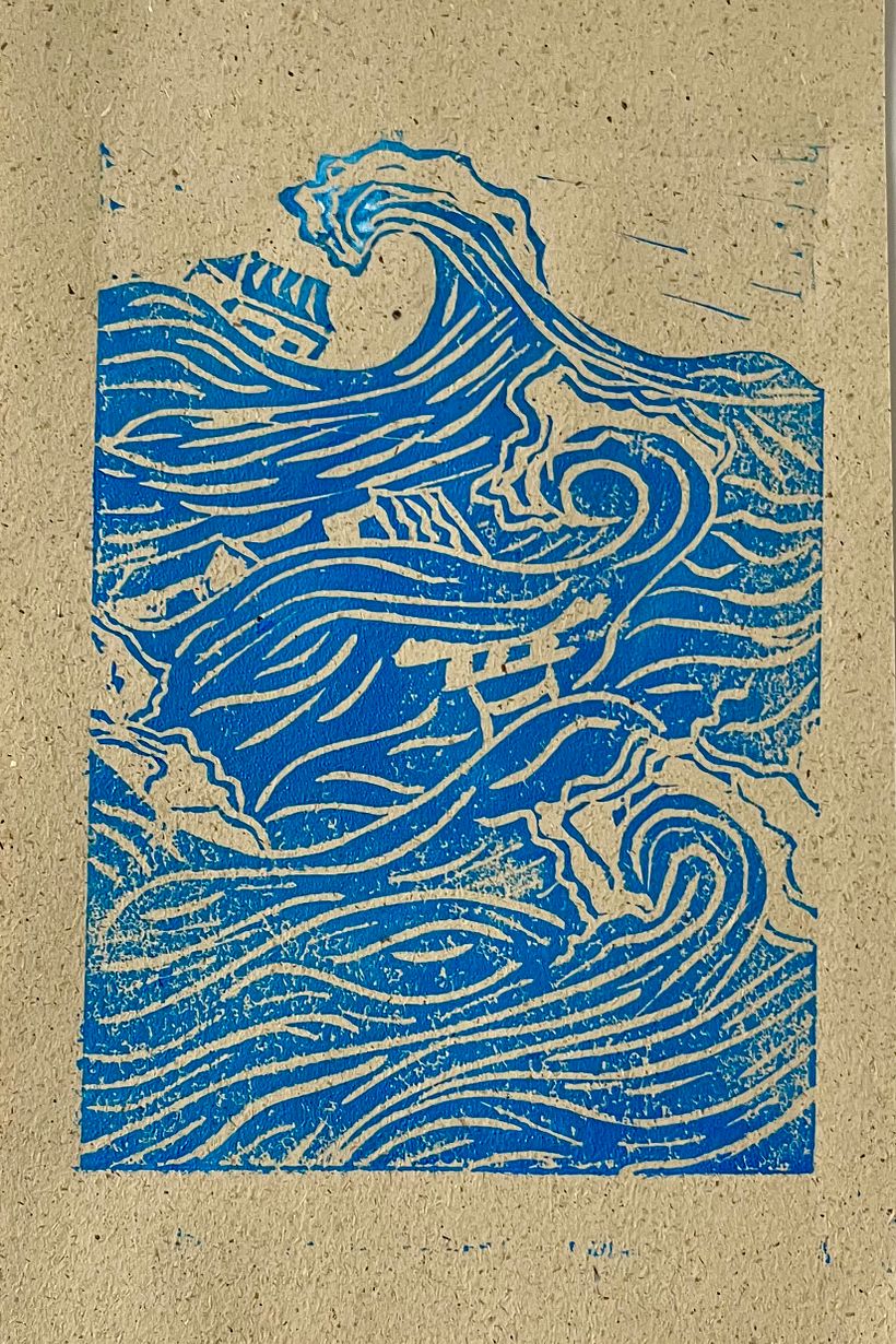 Abschlussprojekt des Kurses Einführung in den Linolschnitt: Poetische Drucke Erstellen 4