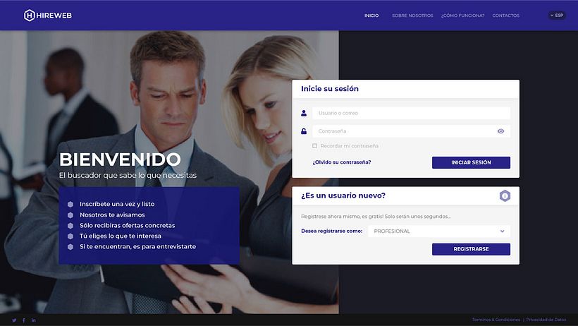 Hireweb app online 1
