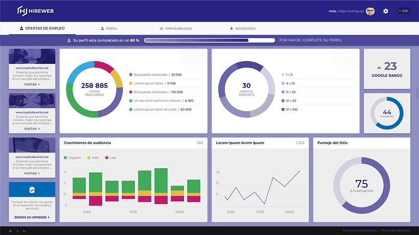 Hireweb app online 5