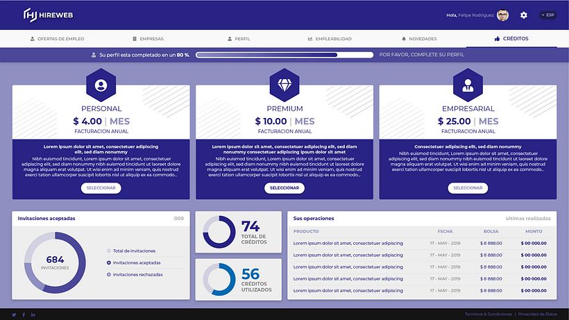 Hireweb app online 6