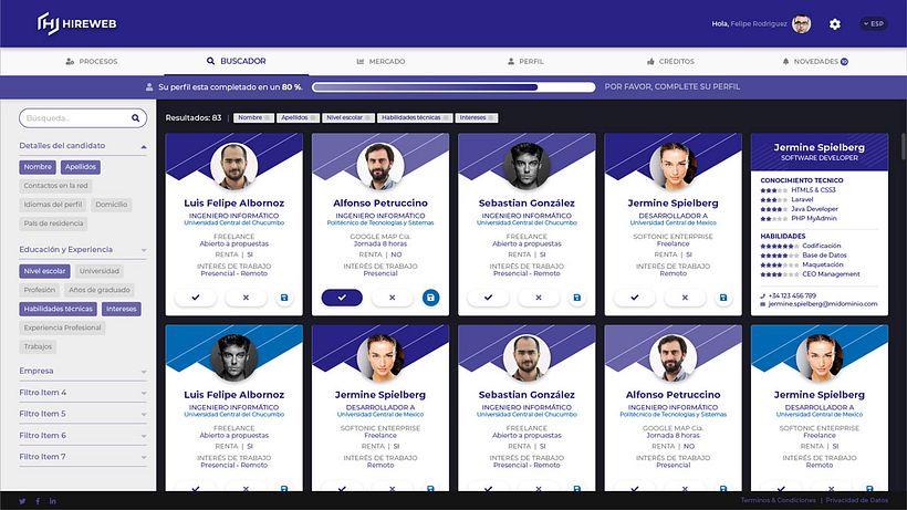 Hireweb app online 7