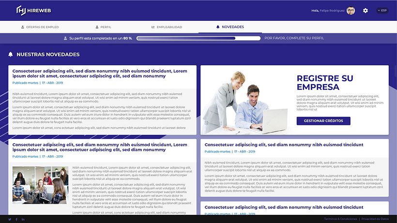 Hireweb app online 8