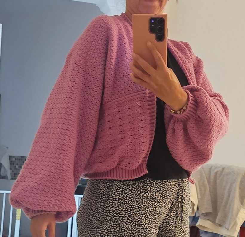 Cardigan en rosa  2