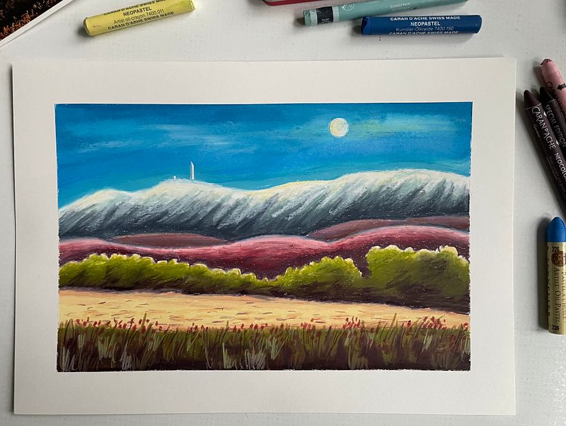 Landschaftsbilder mit Ölpastellen 2