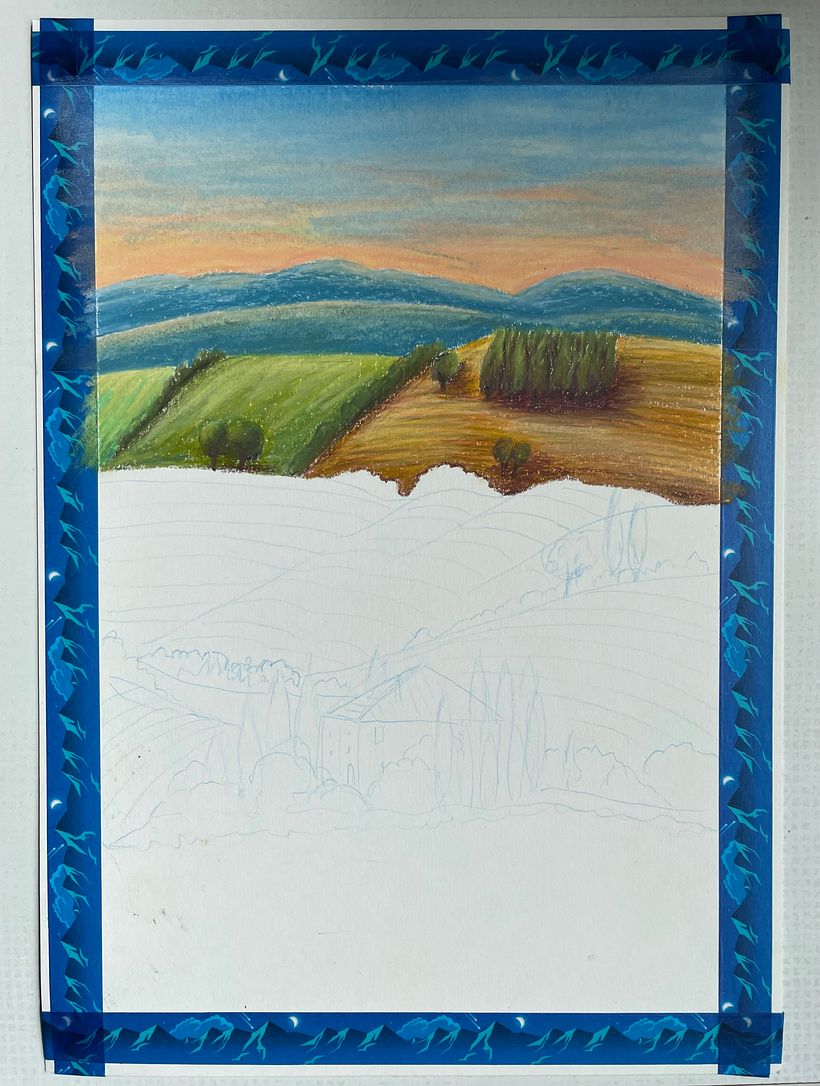 Landschaftsbilder mit Ölpastellen 1