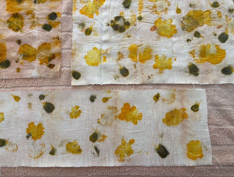 Marigold Eco Prints on Linen 1