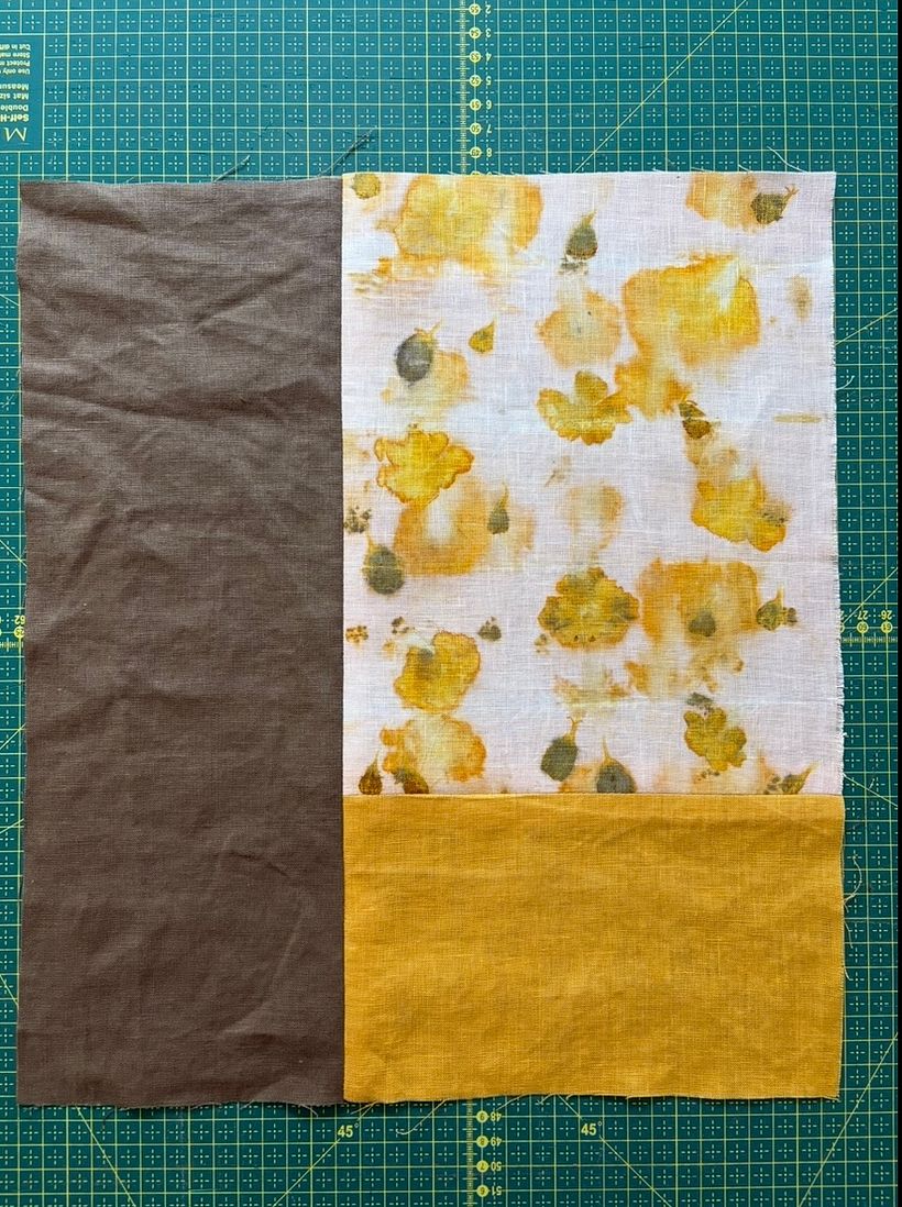 Marigold Eco Prints on Linen 1