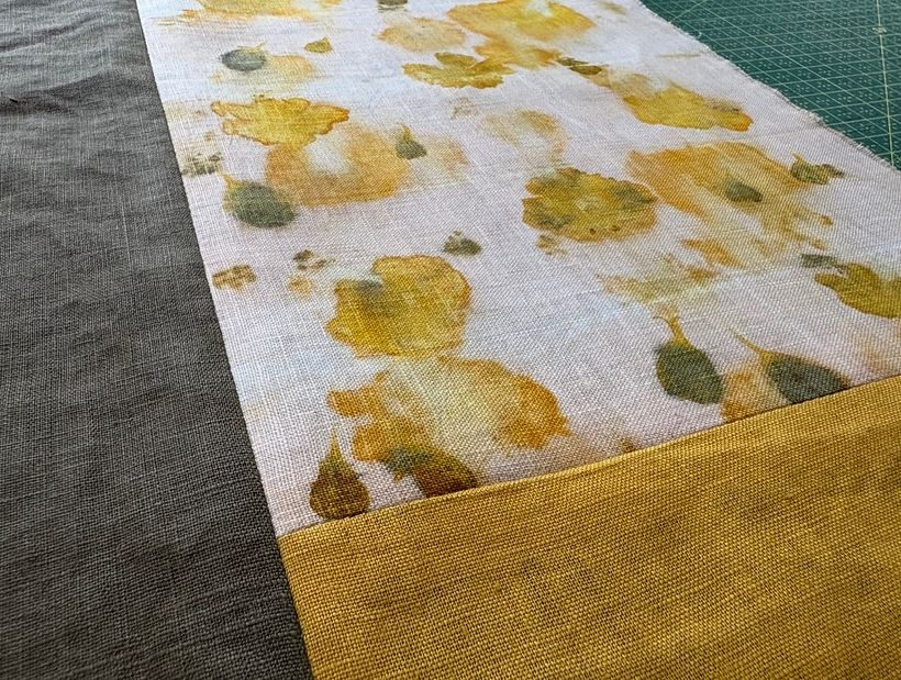Marigold Eco Prints on Linen 2