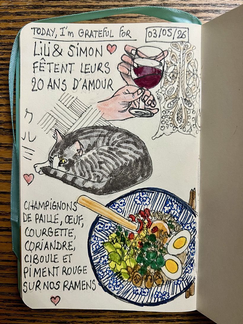 Carnet de gratitude : May 2026 sketchbook 1