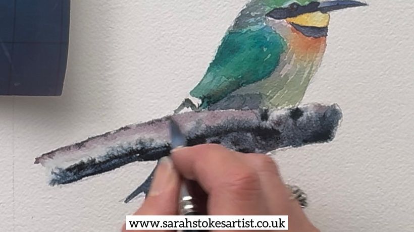 FREE Bee-Eater Project: Create Stunning Salt Effects in Watercolour 1