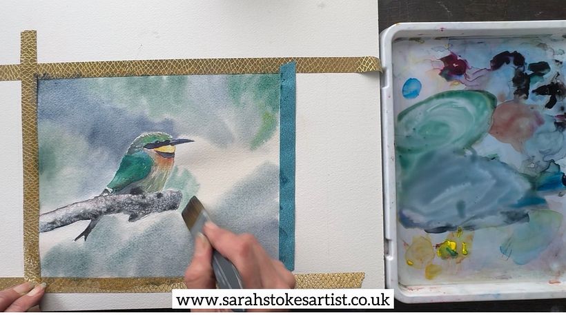 FREE Bee-Eater Project: Create Stunning Salt Effects in Watercolour 1