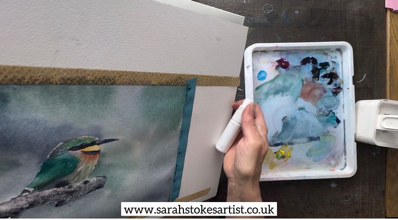FREE Bee-Eater Project: Create Stunning Salt Effects in Watercolour 2