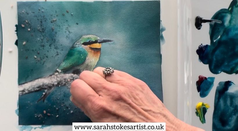 FREE Bee-Eater Project: Create Stunning Salt Effects in Watercolour 3