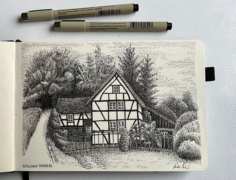 Architekturzeichnen mit Finelinern 1