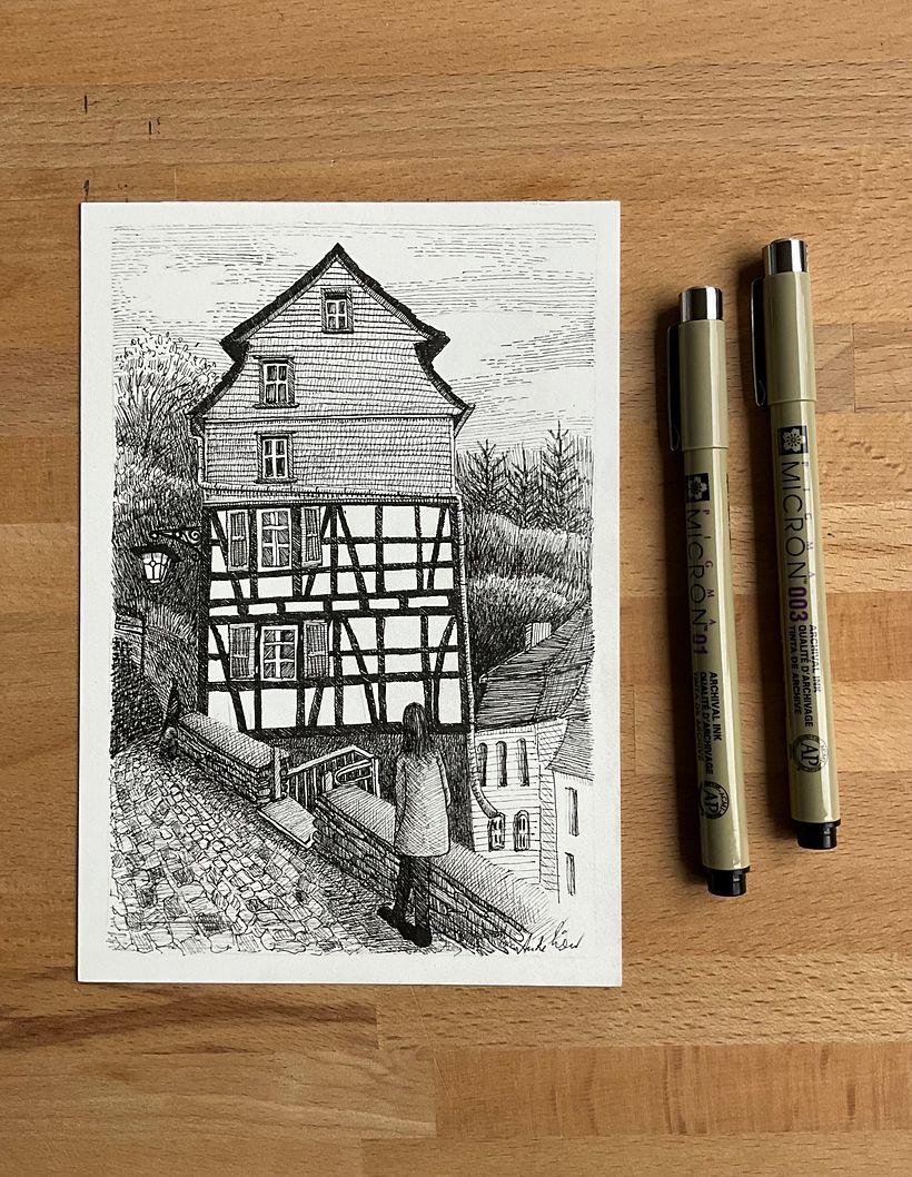 Architekturzeichnen mit Finelinern 2