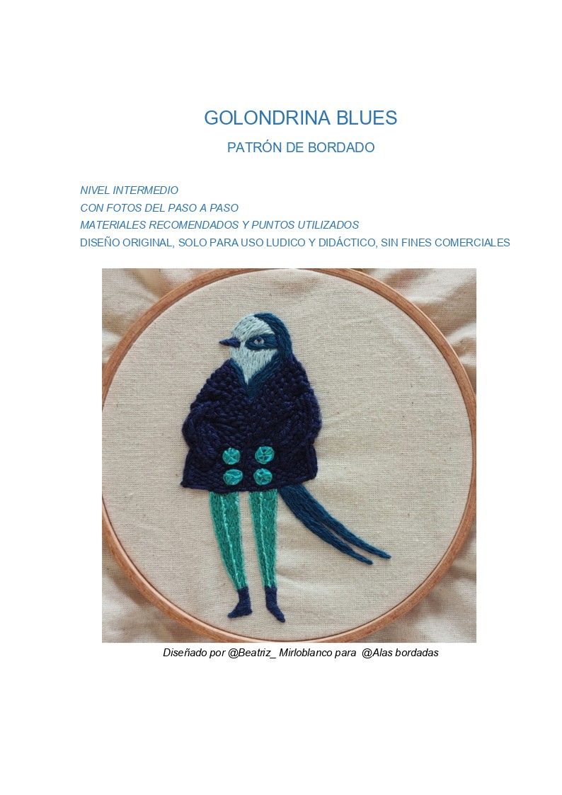 GOLONDRINA BLUES-PATRON DE BORDADO 1