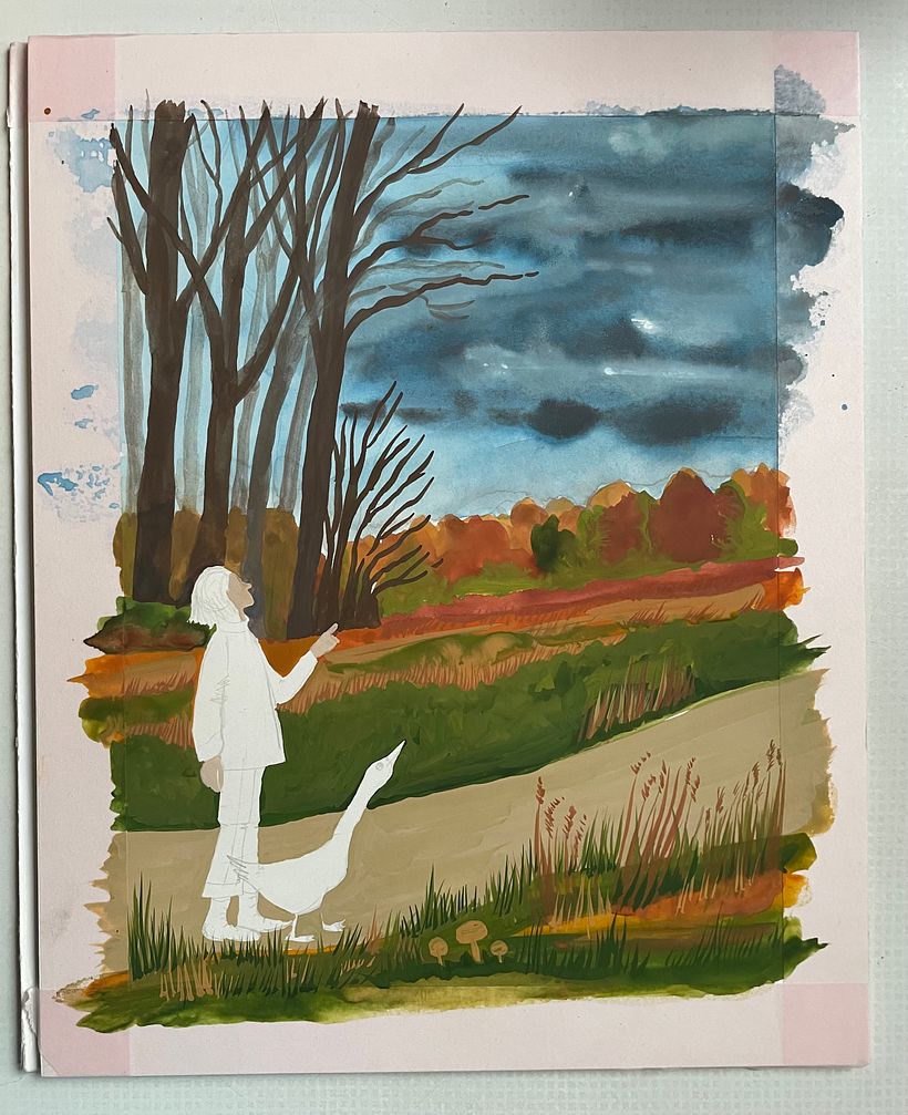 Geschichte einer Freundschaft/ Illustration mit Gouache 1