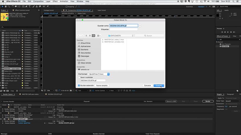 Tutorial After Effects: cómo exportar a gif | Domestika