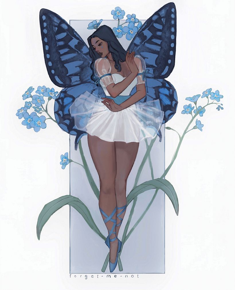 Forget-me-not fairy | Domestika